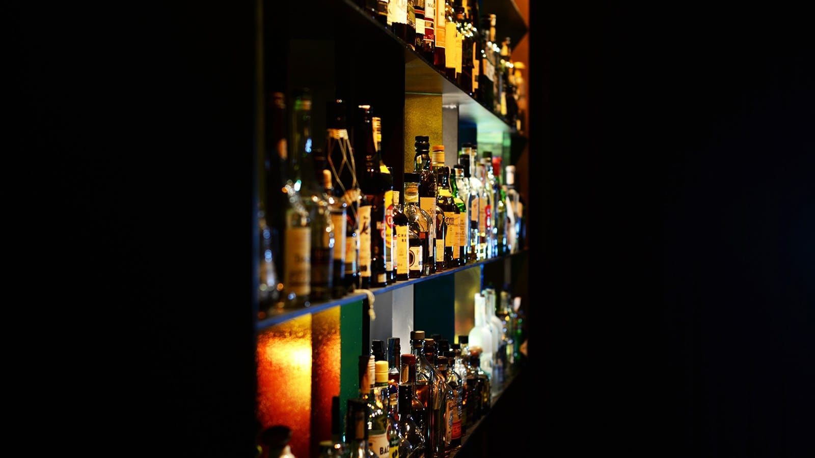 Bottles of the Mercer Cocktail Bar at the Mercer Hotel Barcelona