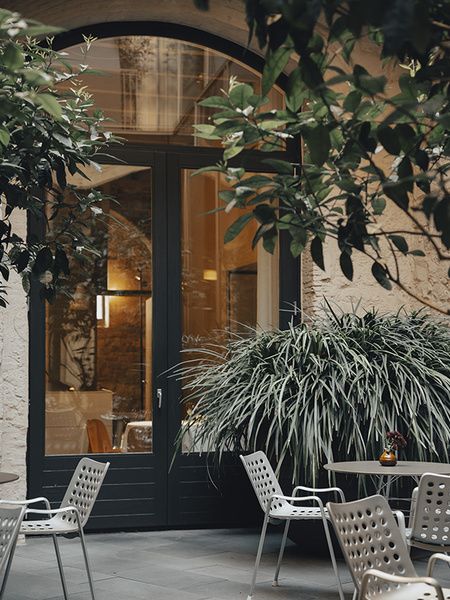 Mercer Restaurant from the Orange trees Courtyard of the Hotel Mercer Barcelona